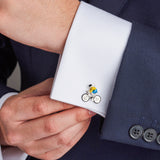 Sterling Silver Bike & Rider Cufflinks
