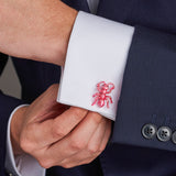 Sterling Silver Pink Ant Cufflinks