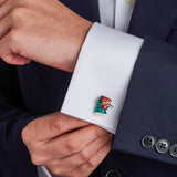 Sterling Silver Pheasant Cufflinks with Cap & Ear Defenders.