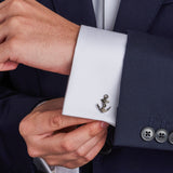 Sterling Silver Oxidised Anchor Cufflinks
