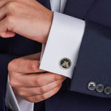 Sterling Silver Embroidered Bee Cufflinks