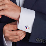 Sterling Silver USA Enamel Cufflinks