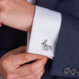 Sterling Silver Hare Cufflinks With Sapphire Eyes