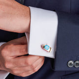 Sterling Silver Red And Blue Enamel Boat Cufflinks