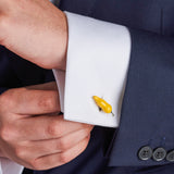 Sterling Silver Yellow Chilli Cufflinks