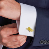 Sterling Silver Yellow Enamel Seashell Cufflinks