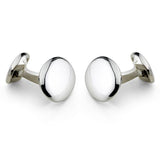 Sterling Silver Domed Oval Springback Cufflinks