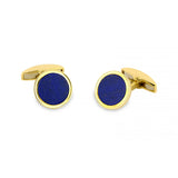 18ct Yellow Gold Cufflinks with Lapis Lazuli Inlay