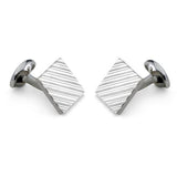 Sterling Silver Square Engine Turned Cufflinks