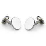 Sterling Silver Plain Round Cufflinks