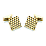 18ct Gold Square Engine Turned Cufflinks