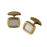 18ct Yellow Gold Cushion Cufflinks with Mother-of-Pearl