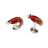 Sterling Silver Shrimp Cufflinks