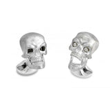 Sterling Silver Skull Dress Stud Set with Diamond Eyes