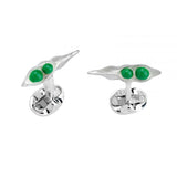 Sterling Silver Peas in a Pod Cufflinks