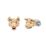 Sterling Silver Movable Pig Head Cufflinks