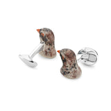Sterling Silver Partridge Head Cufflinks
