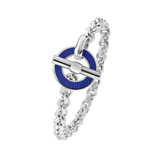 Sterling Silver Vitreous Enamel Faceted Bracelet - Blue