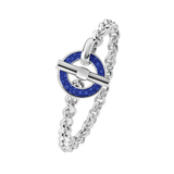 Sterling Silver Vitreous Enamel Shagreen Bracelet - Blue