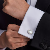 Oval Cufflinks with Mother-of-Pearl Centre