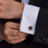 Octagonal Cufflinks With Onyx