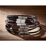Brown Leather Adjustable Bracelet With Skull Clasp In Silver Finish