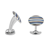 Sterling Silver Maroon Red & Navy Blue Enamel Cufflinks