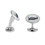 Sterling Silver Penguin Enamel Cufflinks