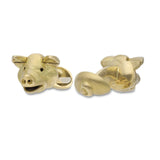 18ct Yellow Gold Moving Pig Head Cufflinks With Diamond Eyes