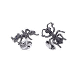 Sterling Silver Black Spinel Ant Cufflinks