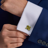 Sterling Silver Green Snake Cufflinks