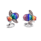 Limited Edition Sterling Silver Rainbow Bumble Bee Cufflinks