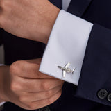 Sterling Silver Jet Cufflinks