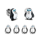 Sterling Silver Penguin with Sapphire Eyes Dress Set