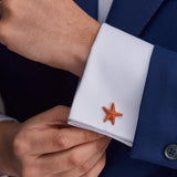 Sterling Silver Orange Enamelled Starfish Cufflinks