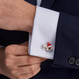 Sterling Silver Moving Jockey Cufflinks