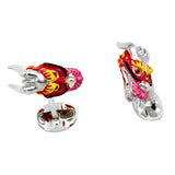 Sterling Silver Hand-Painted Enamel Dragon Cufflinks
