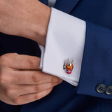 Sterling Silver Hand-Painted Enamel Dragon Cufflinks