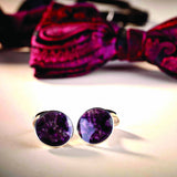 Deep Berry Winter Haze Enamel Cufflinks