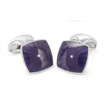 Sterling Silver Deep Purple Enamel Cufflinks