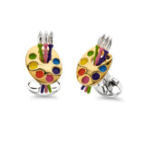 Sterling Silver Paint Brush Pallet Cufflinks