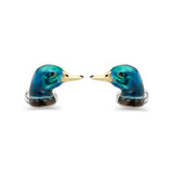 Silver Enamel Duck Cufflinks