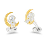 Sterling Silver Astronaut And Moon Cufflinks