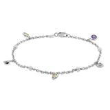 18ct White Gold Multi Gemstone and Cultured Pearl Bracelet
