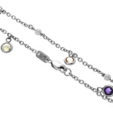 18ct White Gold Multi Gemstone and Cultured Pearl Bracelet