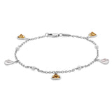 18ct White Gold Pink Morganite, Citrine and Cultured Pearl Bracelet