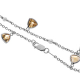 18ct White Gold Pink Morganite, Citrine and Cultured Pearl Bracelet