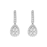 18ct White Gold Diamond Drop Earrings
