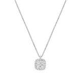 18ct White Gold Square Shaped Diamond Pendant