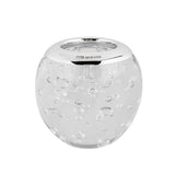 Large Sterling Silver And Bubble Design Glass Tealight Holder